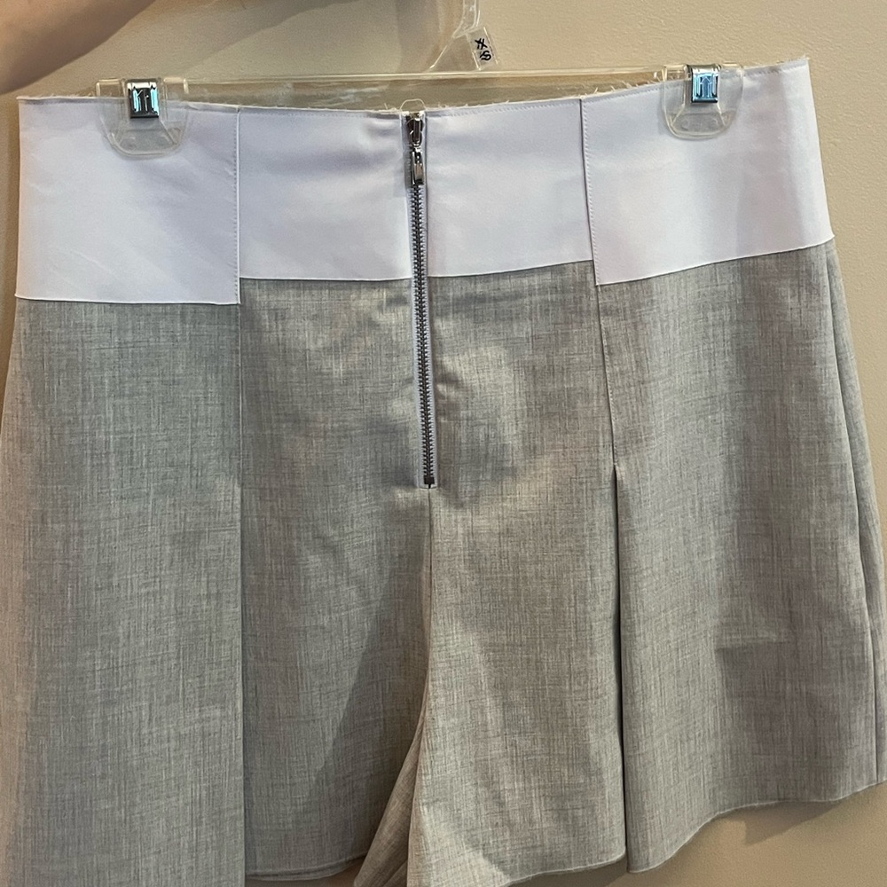 Robert Rodriguez Gray and White Shorts with Front Zipper and Pockets